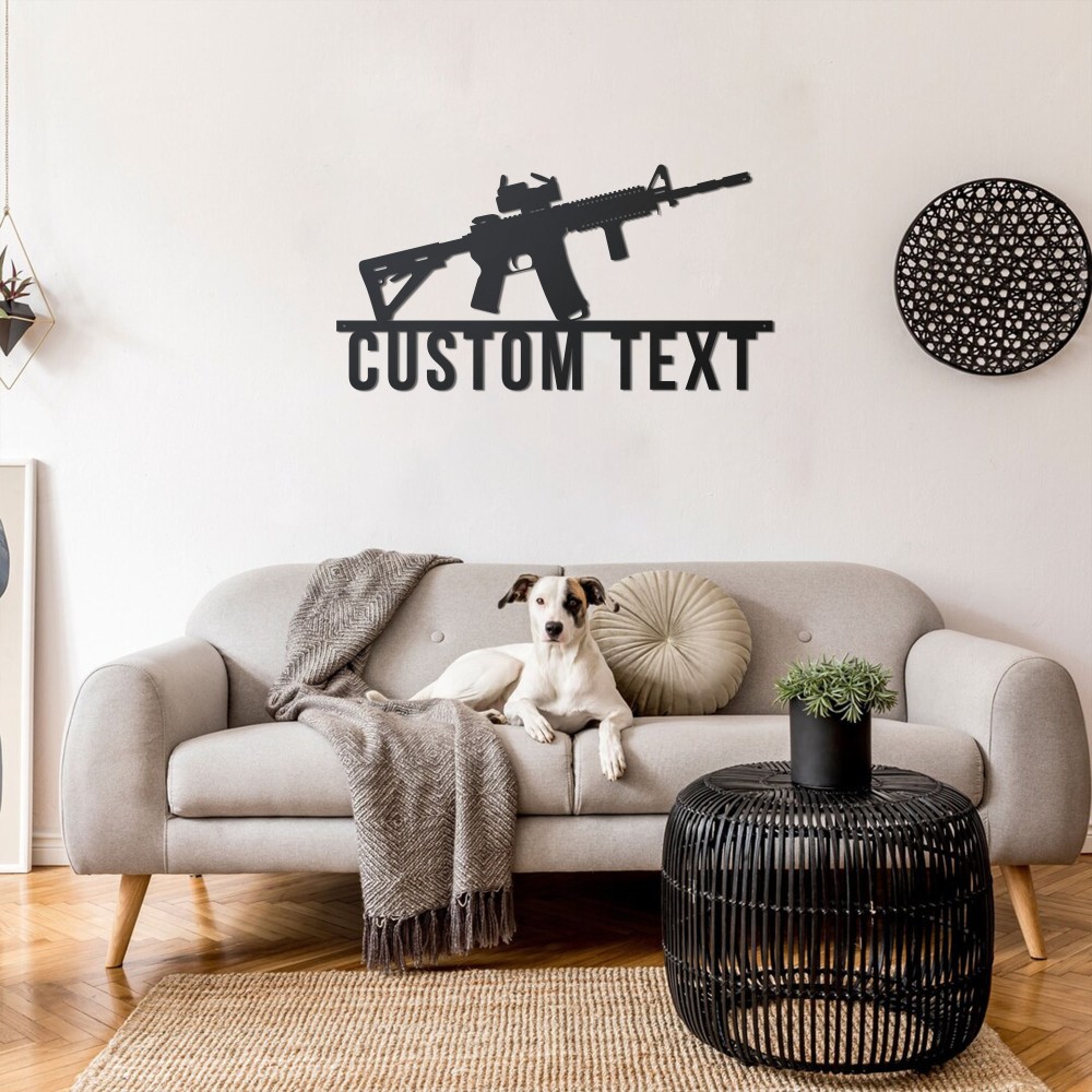 Custom Gun Metal Sign, Gun Metal Wall Art, Personalized Armory Sign ...