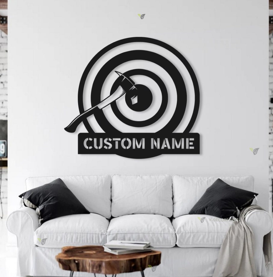 Custom Axe Throwing Metal Wall Art Led Lights, Custom Axe Throwing 